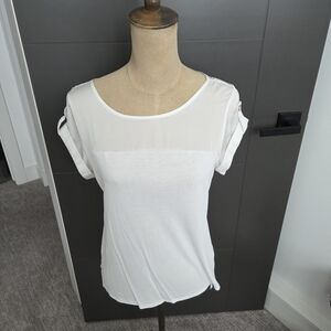 RW&CO. White Short Sleeve Women's Top